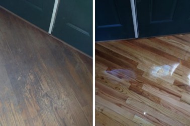 Hardwood Floor Before & After Refinishing
